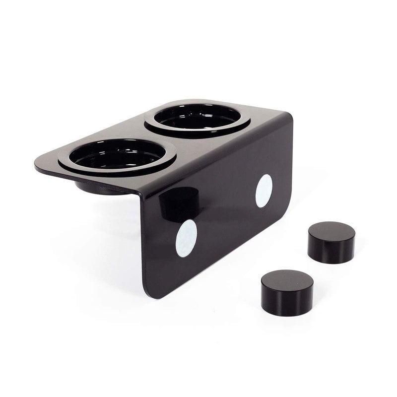 WACOOL Magnetic Reptile Ledge, Acrylic Gecko Feeding Ledge with 6PCS Cups, Reptile Food Water Feeder Dish for Geckos Iguana Chameleon Pets (Black) - Image 1